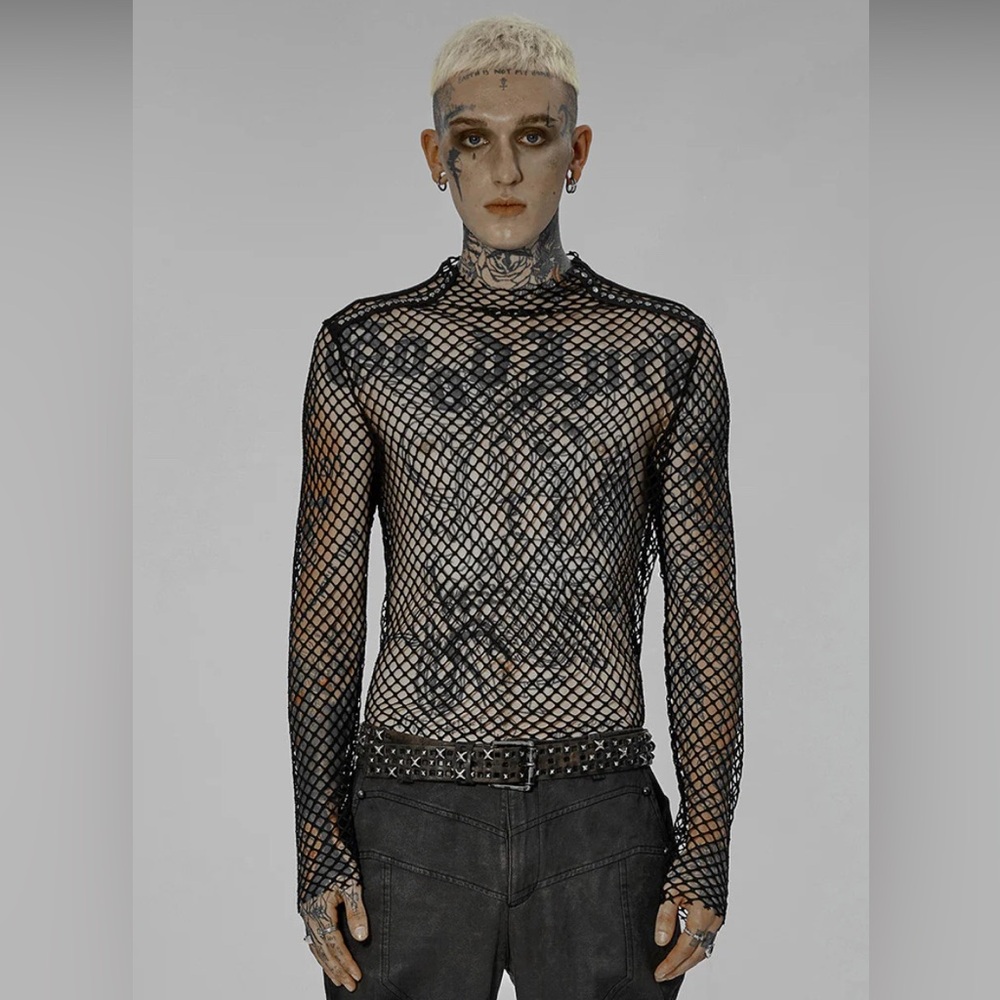 Punk Rave Hollow Mesh Top - Picture 3 of 3